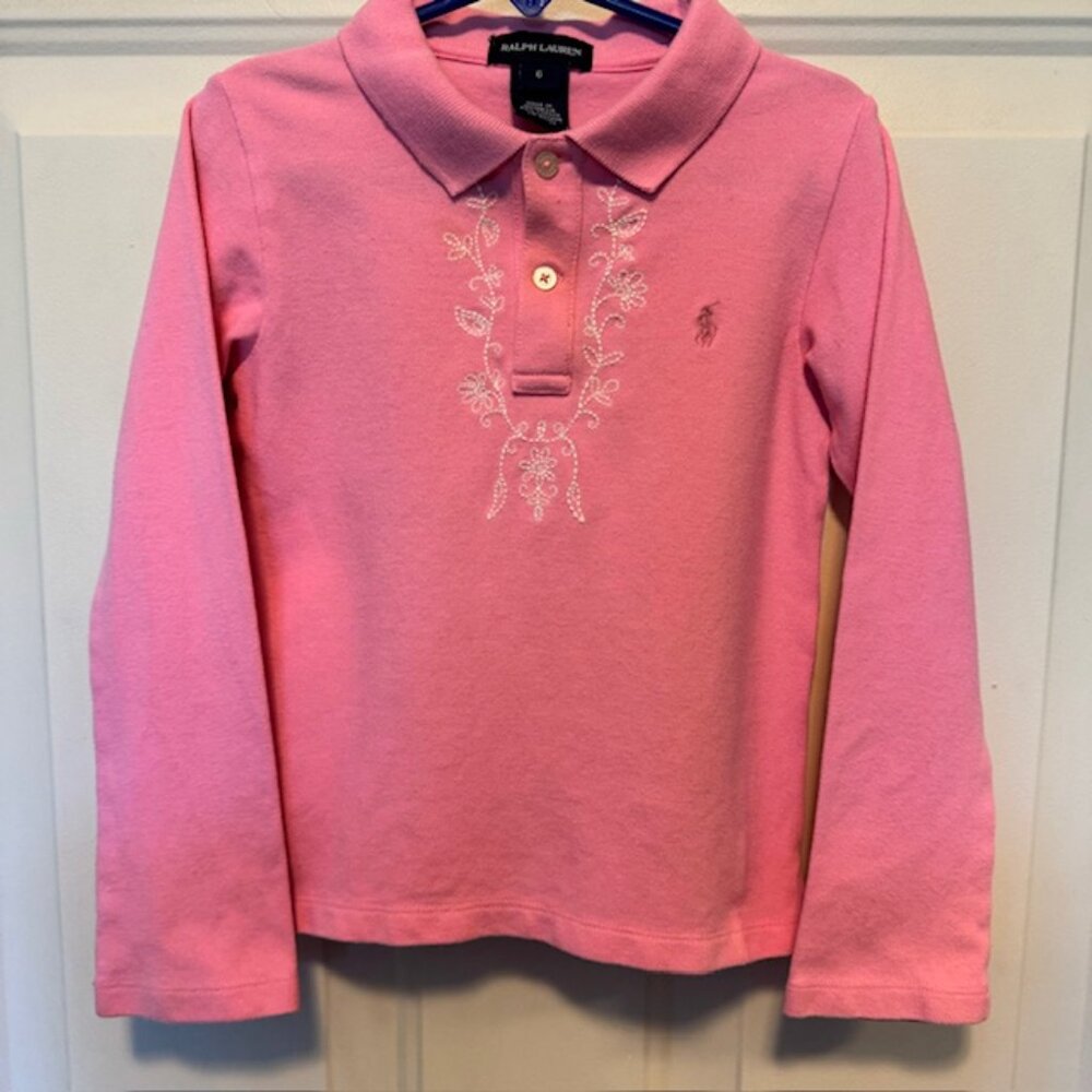 Ralph Lauren Pink Shirt Top Girls 6